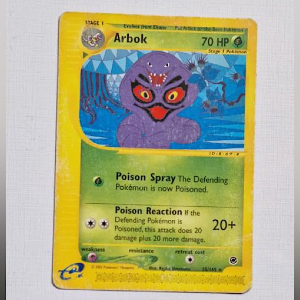 Pokémon trading card “arbok”